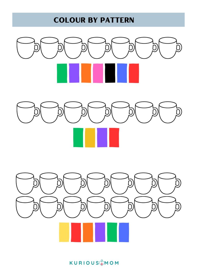 Colour by Pattern: A Fun Way to Build Early Learning Skills - KuriousMom