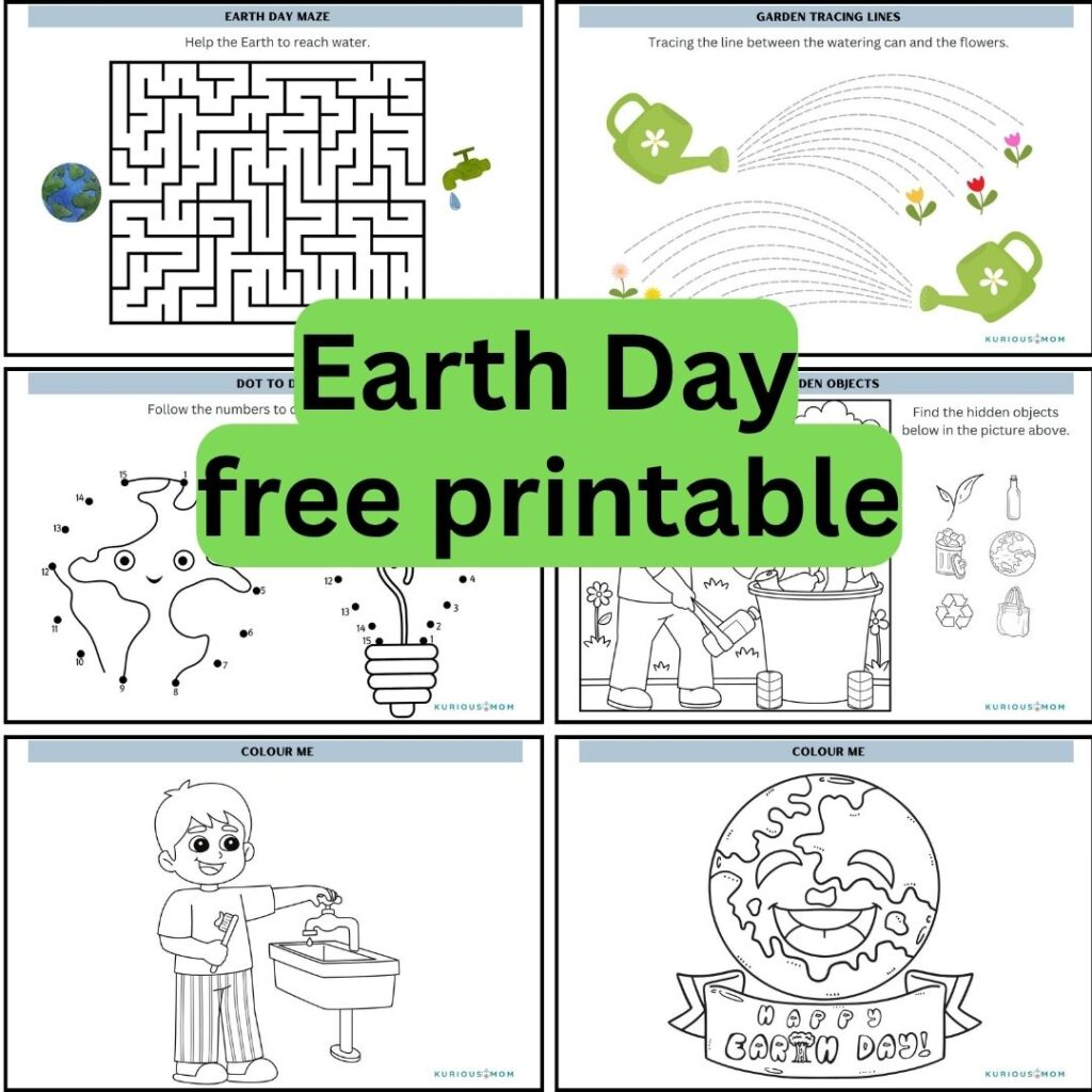 Earth Day Printable Worksheets for Kids (Free PDF) - KuriousMom