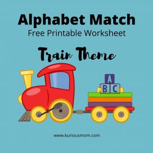 Alphabet Match free printable worksheet train
